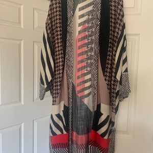 Multi coloured open duster jacket/ overtop